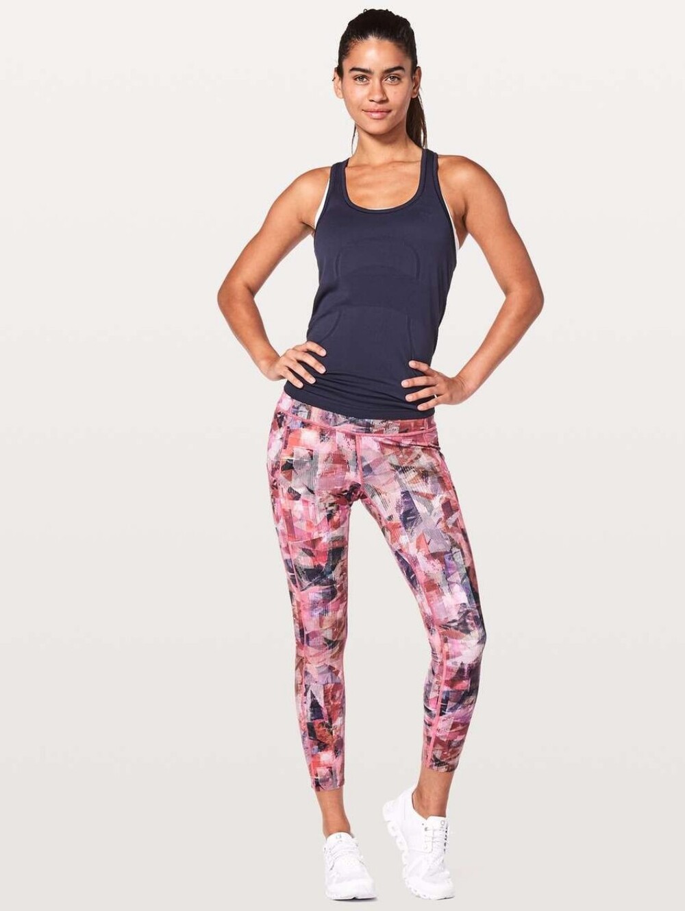 Lululemon Fast & Free 7/8 Multi Pink Tight II Nulux 25" Women's Size 8
